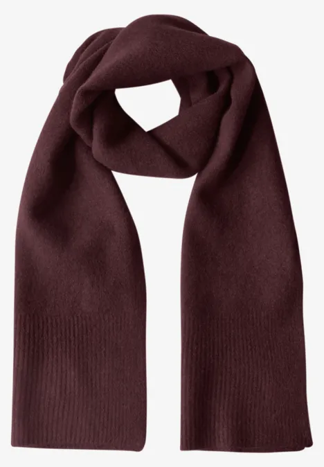 Longue écharpe en maille fine, couleur unie rustic rouge mel.