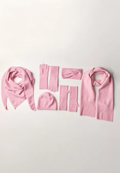 Langer Feinstrickschal in Unifarbe vintage blush mel.