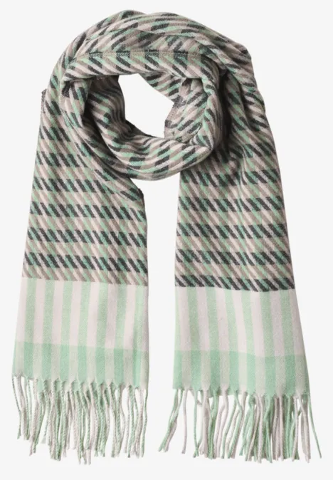 Tuch mit Houndstooth Muster Fresh Sage