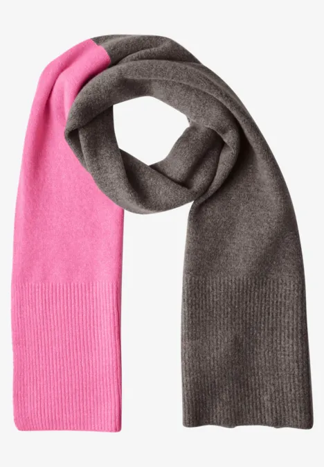 Feinstrick Schal im Colorblock-Look warm blush
