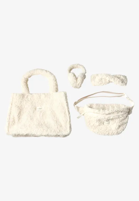 Teddy-Ohrwärmer mit Veloursdetails barley beige