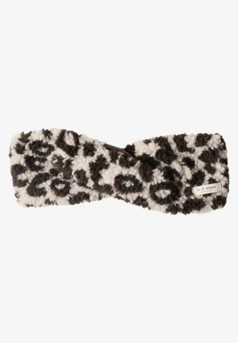 Teddy-Stirnband mit Leo-Muster auburn brown Teddy-Stirnband mit Leo-Muster auburn brown