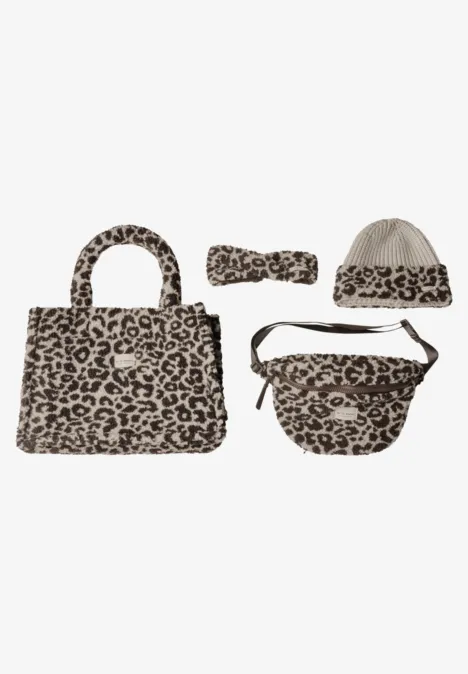 Strick Beanie mit Teddydetails barley beige mel.
