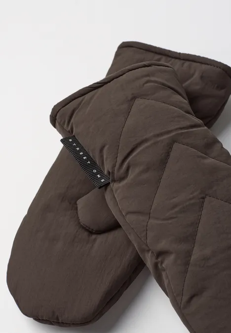 Moufles doublées, couleur unie auburn brown