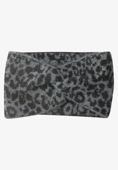 Opaska Jacquard z wzorem w panterkę Black