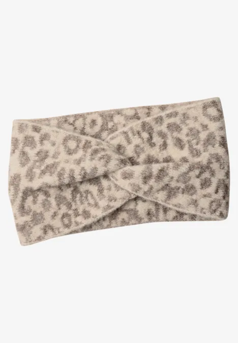 Opaska Jacquard z wzorem w panterkę barley beige mel.