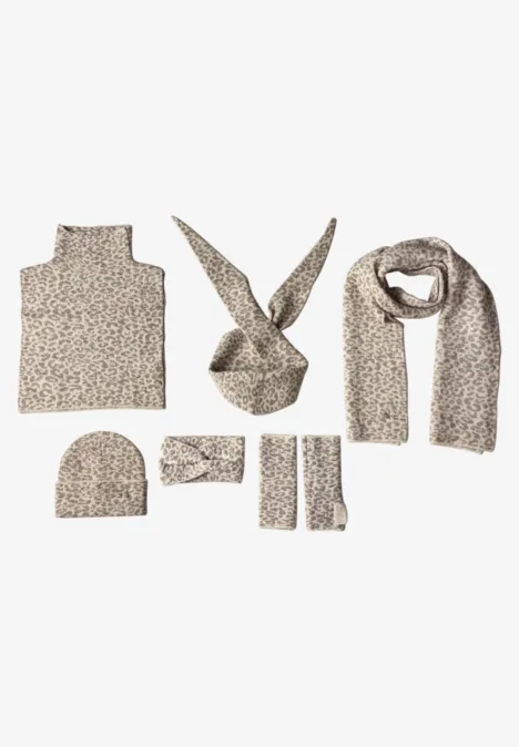 Opaska Jacquard z wzorem w panterkę barley beige mel.