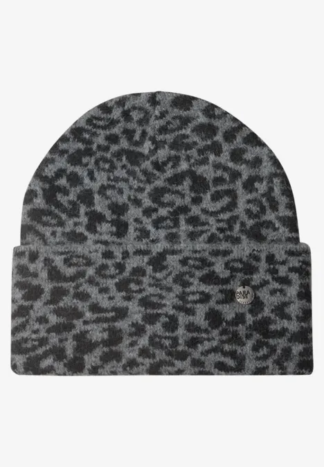 Czapka Jacquard z wzorem w panterkę Black
