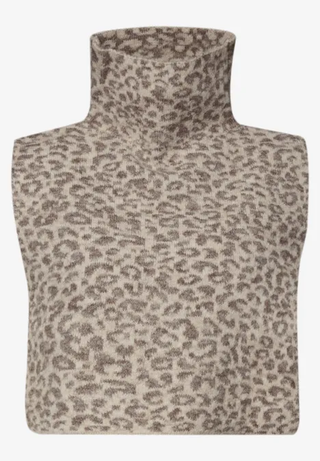 Jacquard Kragen mit Leo-Muster barley beige mel. Jacquard Kragen mit Leo-Muster barley beige mel.