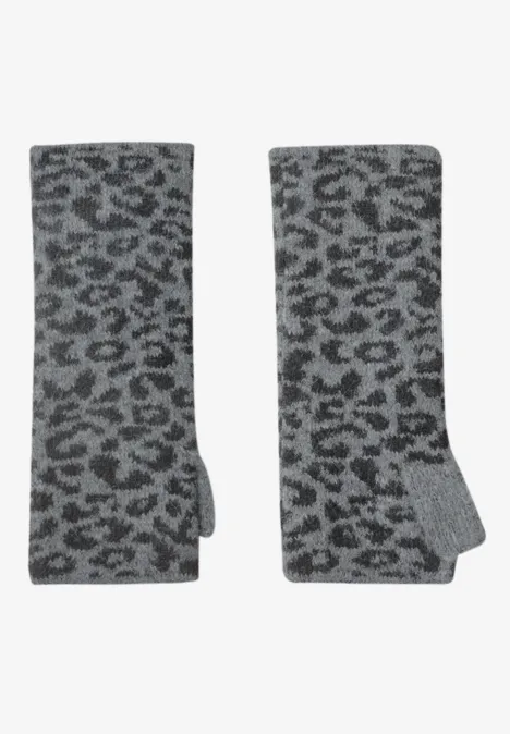 Ogrzewacze na ramiona w stylu Jacquard z wzorem w panterkę Black