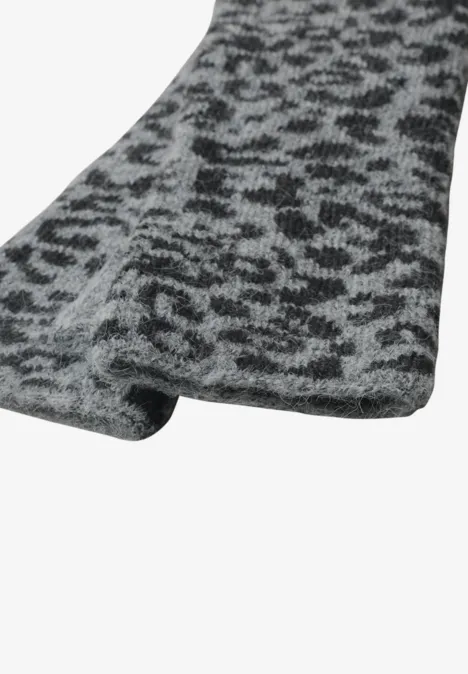 Ogrzewacze na ramiona w stylu Jacquard z wzorem w panterkę Black