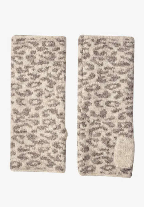 Jacquard Armwärmer mit Leo-Muster barley beige mel. Jacquard Armwärmer mit Leo-Muster barley beige mel.