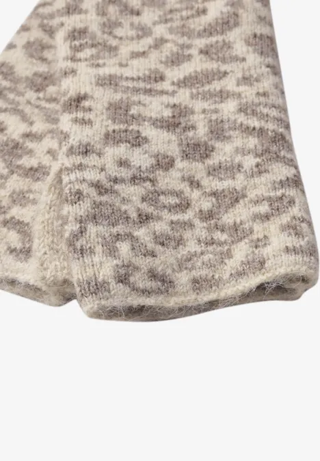 Jacquard Armwärmer mit Leo-Muster barley beige mel. Jacquard Armwärmer mit Leo-Muster barley beige mel.