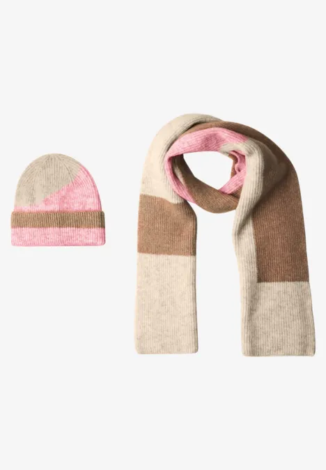 Bonnet avec motif color block warm blush mel.