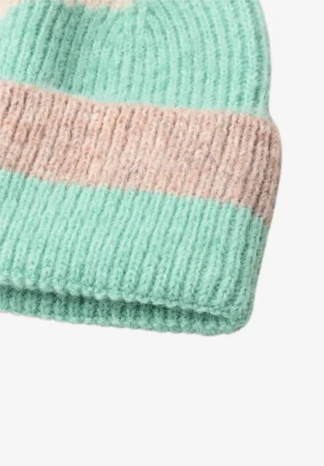 Muts met colorblock-patroon fresh sage mel.