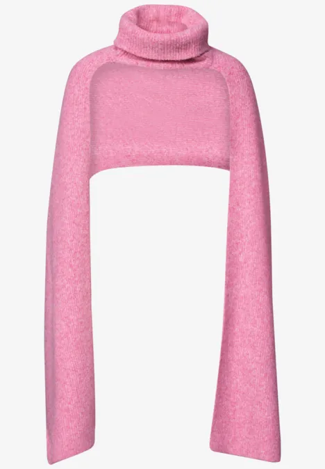 Długi szalik z golfem warm blush mel.