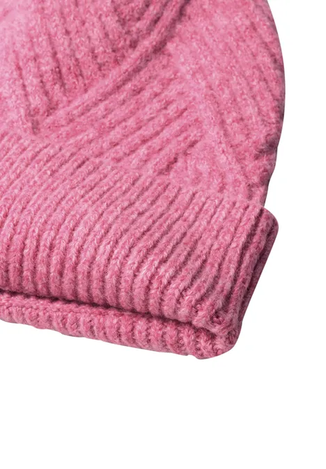 Beanie mit Strickmuster warm blush mel.