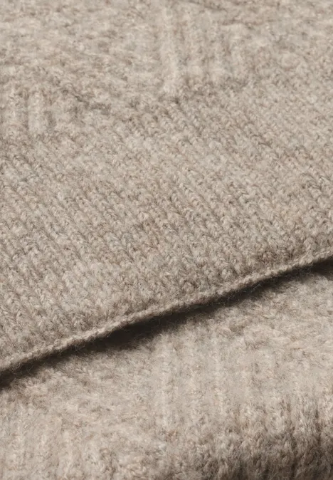 Longue écharpe à motif tricoté Muddy Mocha Melange