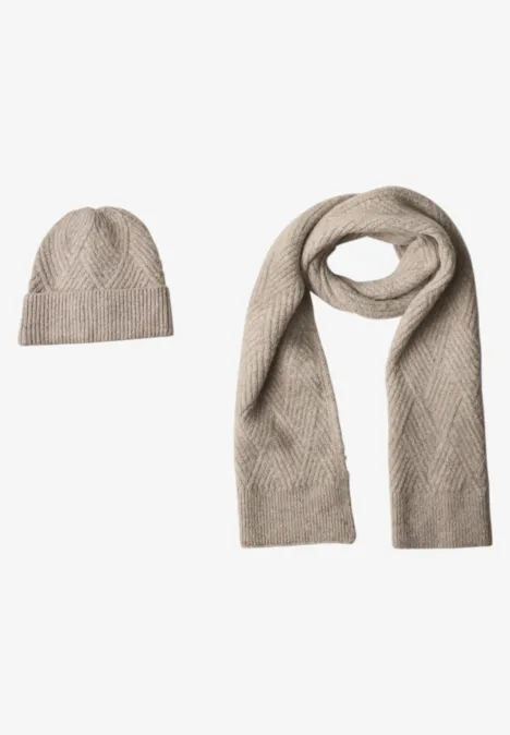 Longue écharpe à motif tricoté Muddy Mocha Melange