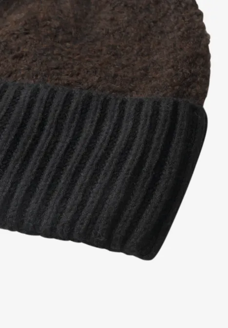 Czapka z mieszanki Bouclé Black