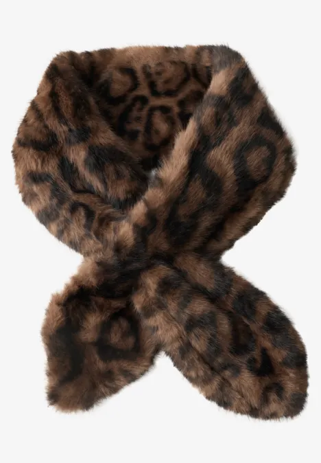 Stropdas van imitatiebont met luipaardprint Black Stropdas van imitatiebont met luipaardprint Black