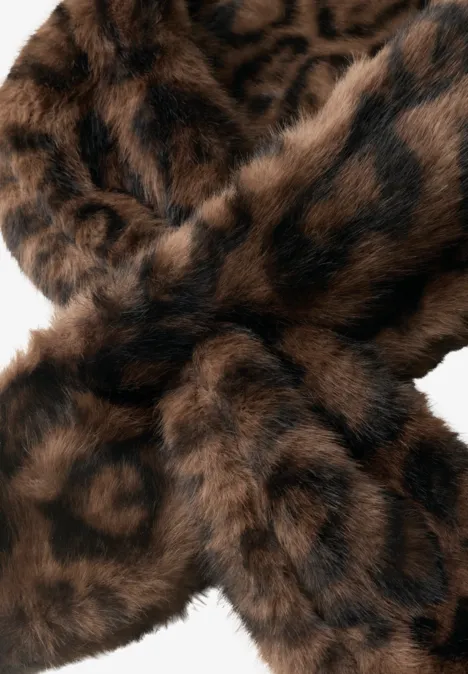 Stropdas van imitatiebont met luipaardprint Black Stropdas van imitatiebont met luipaardprint Black