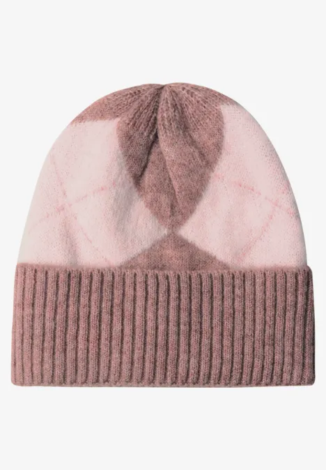 Bonnet à motif argyle vintage blush mel.
