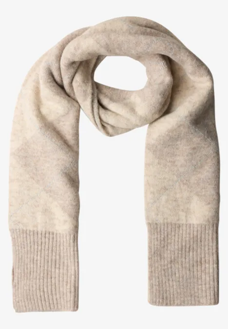Longue écharpe à motif Argyle barley beige mel. Longue écharpe à motif Argyle barley beige mel.