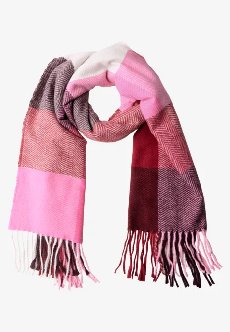 Schal mit Fransen und Muster vintage red