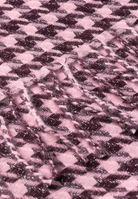 Écharpe à motif pied-de-poule et paillettes rustic rouge Écharpe à motif pied-de-poule et paillettes rustic rouge