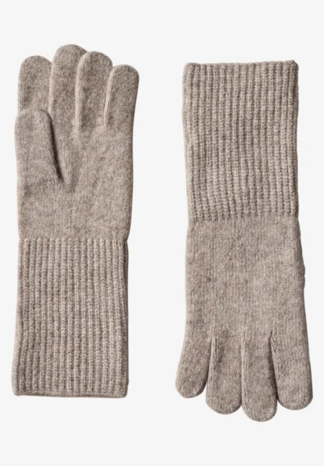 Feinstrick Handschuhe in Unifarbe Sandy Mocca Mel.