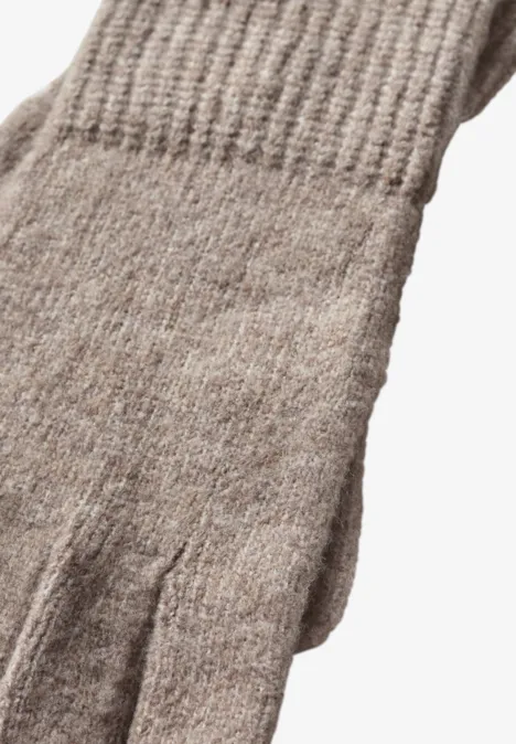 Feinstrick Handschuhe in Unifarbe Sandy Mocca Mel.