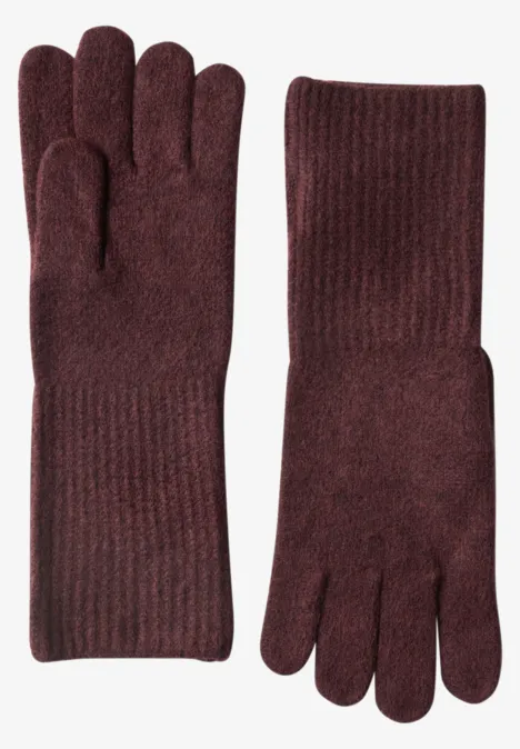 Feinstrick Handschuhe in Unifarbe rustic rouge mel.