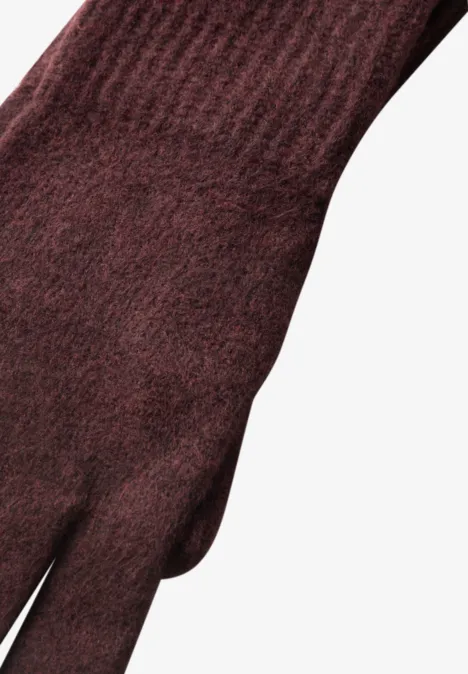 Feinstrick Handschuhe in Unifarbe rustic rouge mel.