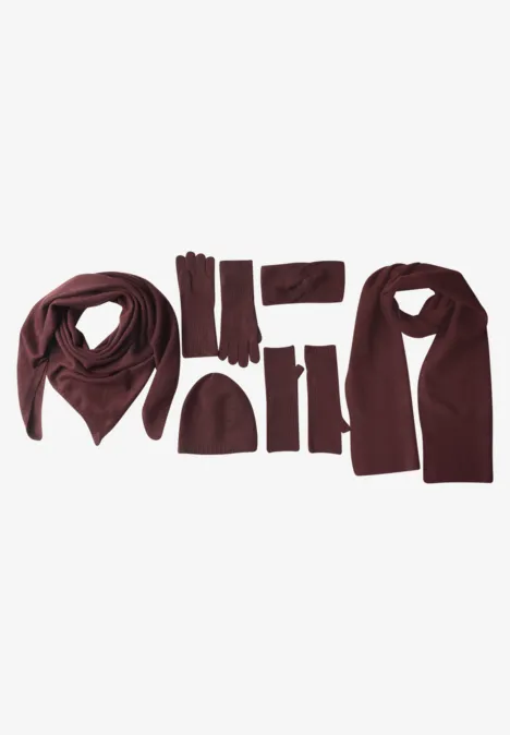Feinstrick Handschuhe in Unifarbe rustic rouge mel.