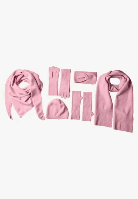 Fijngebreide handschoenen in effen kleur vintage blush mel.