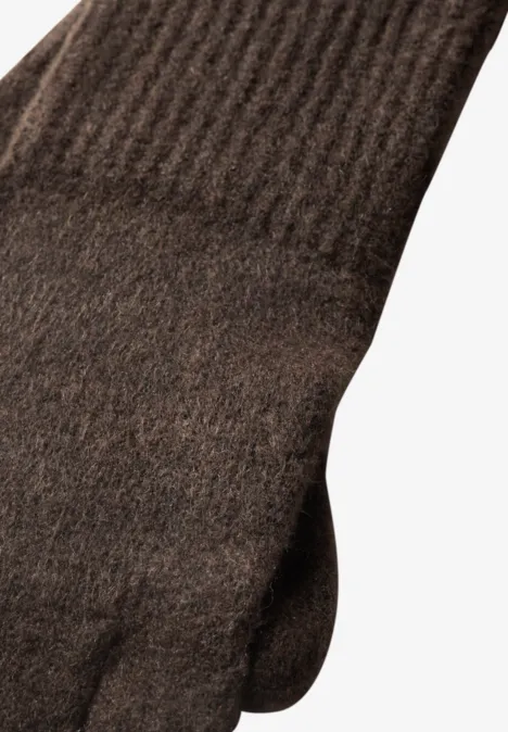 Feinstrick Handschuhe in Unifarbe auburn brown mel.