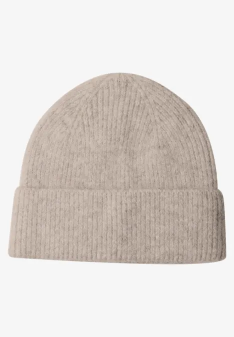 Bonnet au look chiné barley beige mel.