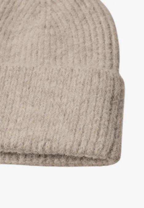 Bonnet au look chiné barley beige mel.