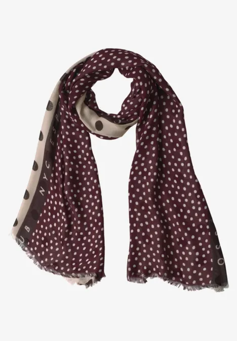 Lange sjaal met verschillende patronen rustic rouge