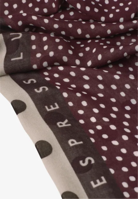 Lange sjaal met verschillende patronen rustic rouge