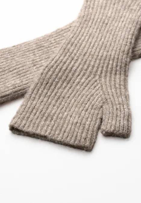 Manchettes au look chiné barley beige mel.