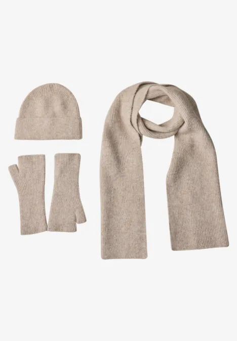 Manchettes au look chiné barley beige mel.