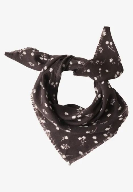 Dreieckstuch mit floralem Muster black coffee