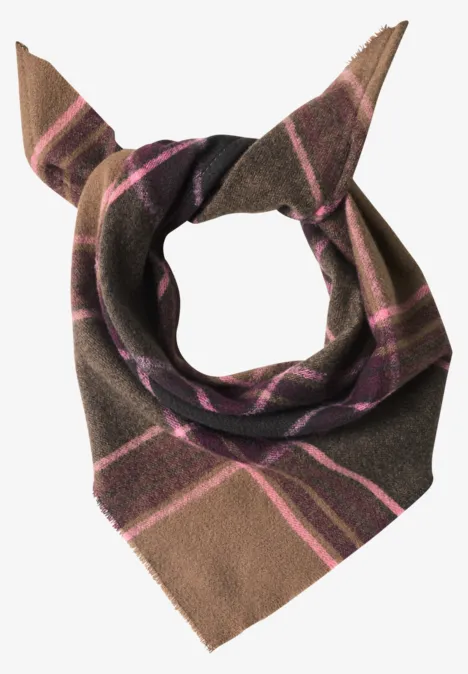 Driehoekige sjaal met ruitjespatroon rustic rouge