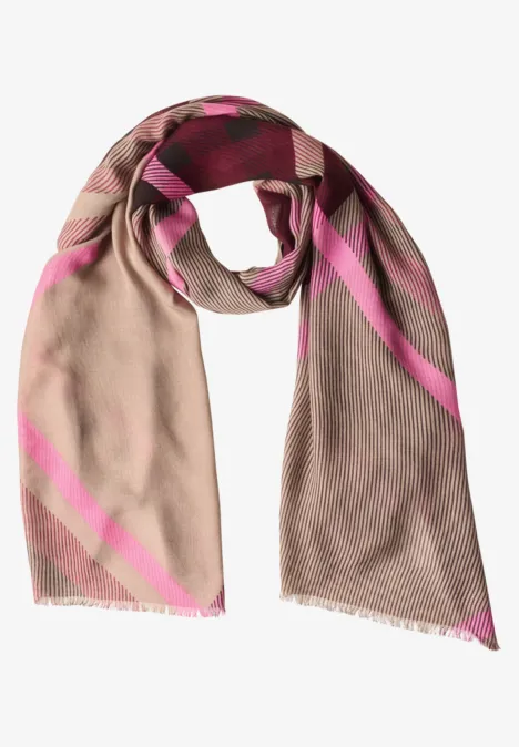 Langer Schal mit Karomuster multicolor