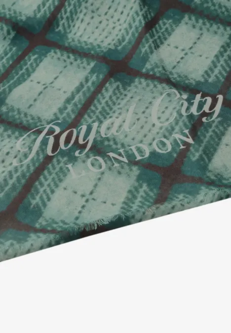 Longue écharpe à carreaux stormy green