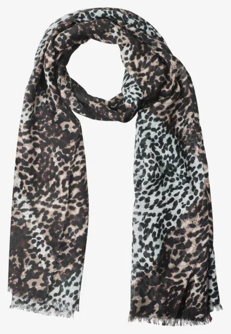 Écharpe au look léopard avec motif Argyle multicolor