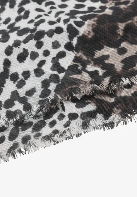 Écharpe au look léopard avec motif Argyle multicolor