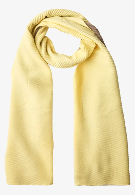 Szalik w dwukolorowej stylistyce z marszczeniami sunbeam yellow